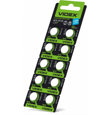 Батарейка G10/LR54/LR1130/390 (бл-10шт) Videx Житомир