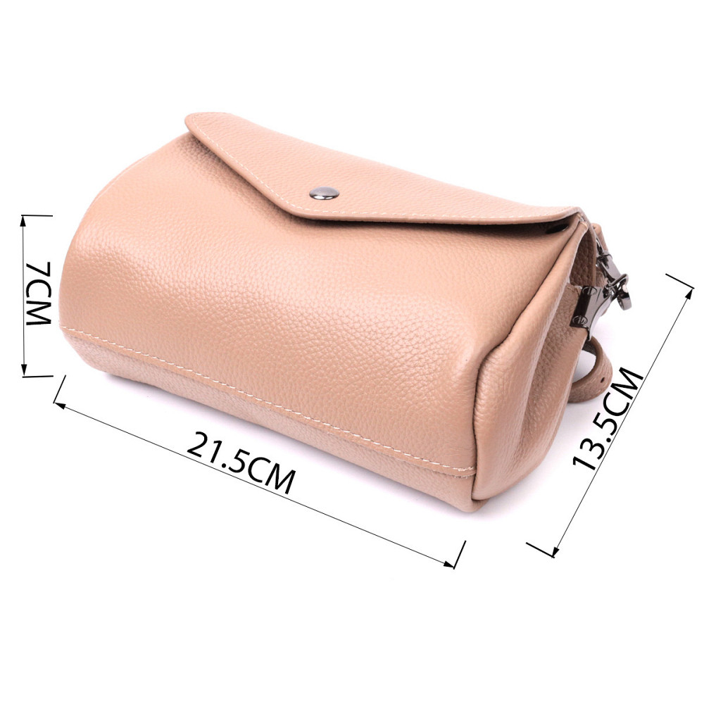 Компактна шкіряна сумка з трикутним клапаном Vintage 22256 Бежева Київ - фото 3