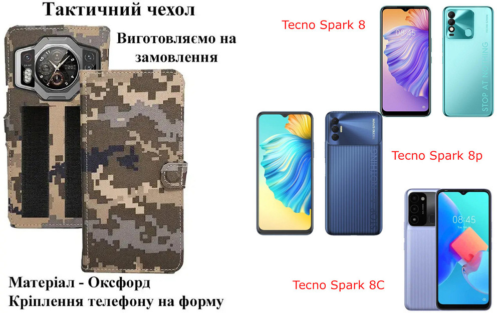 Тактический чехол для realme GT Neo6, GT Neo6 SE, крепится к снаряжению на липучке Киев - изображение 1