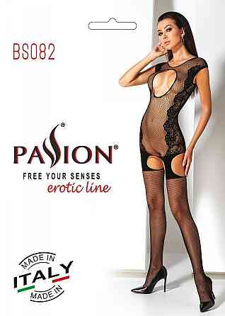 Ажурный бодистокинг с чулками Passion BS082 black Sex Aura Киев