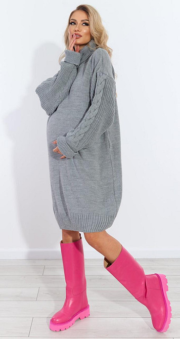 В'язаний об'ємний светр плаття з візерунком (42-48) Київ - фото 5