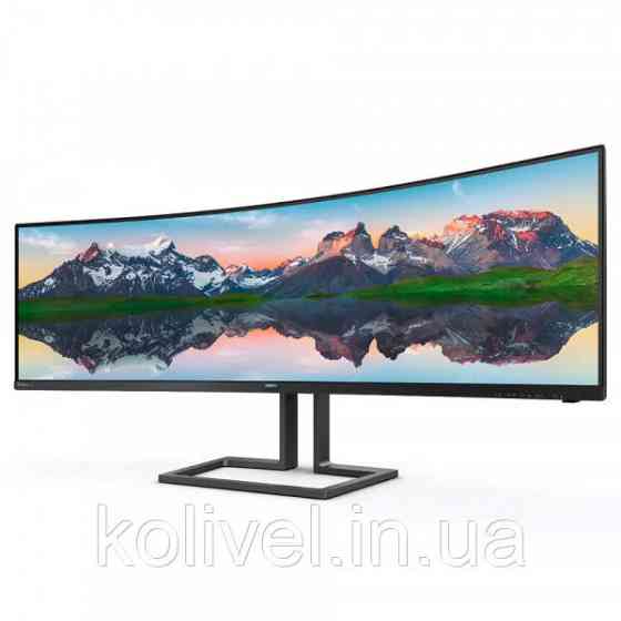 TFT 48.8" Philips 498P9Z, VA, 5120 x 1440, HDMI 2.0 x 3, DP, USB 3.2 x 2, HAS, колонки, чорний (498P9Z/00) Київ