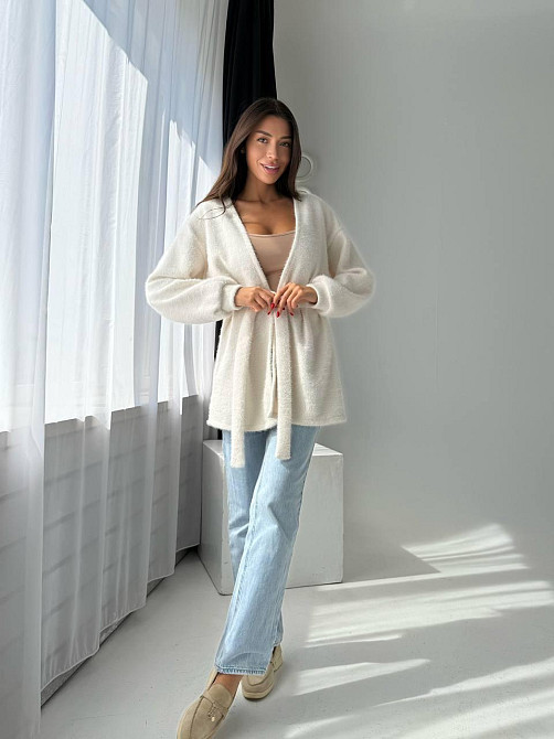 Женский повседневный стильный кардиган из ткани ангора пушистик Одесса - изображение 3