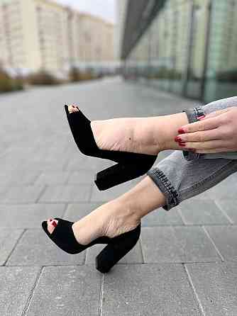 Туфлі жіночі SEE SEVEN чорні натуральна замша каблук 10 см (288/9534) Коломыя