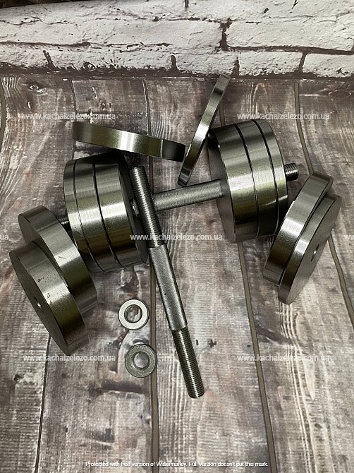 Штанга W-образная + Гантели металлические 2 по 20 кг Набор 46 кг  Гантели, гири, штанги и диски наборные Киев - изображение 8