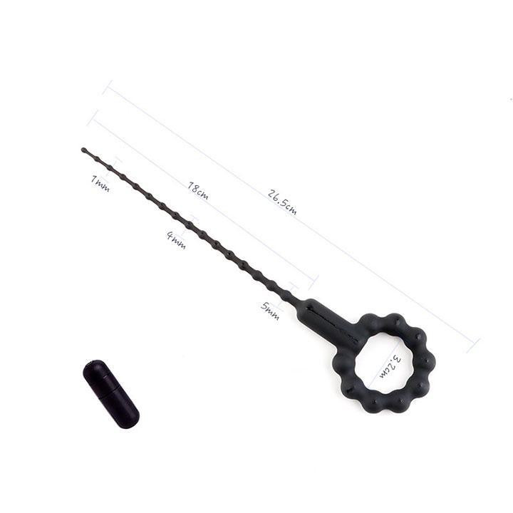 Ерекційне кільце з уретральним катетером і вібрацією - Чорний Вінниця - фото 7