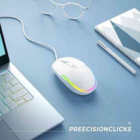 Дротова миша seenda - USB-комп'ютерна миша з RGB-підсвічуванням, оптична світлодіодна миша з підключеним USB-кабелем для ноутбуків Київ