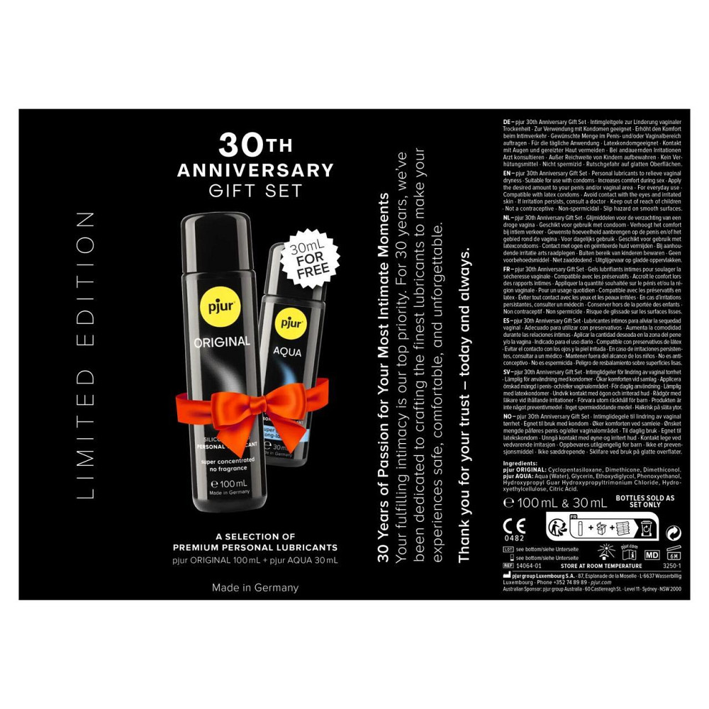 Ювілейний набір лубрикантів pjur 30th Anniversary Gift Set: Original 100 мл та Aqua 30 мл Sex Aura Київ - фото 4