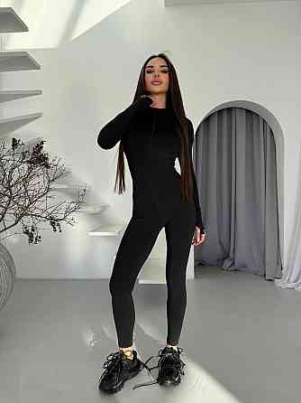 Стильний жіночий утеплений комбінезон мікродайвінг з утепленням. Чорний, 42/44 Одеса