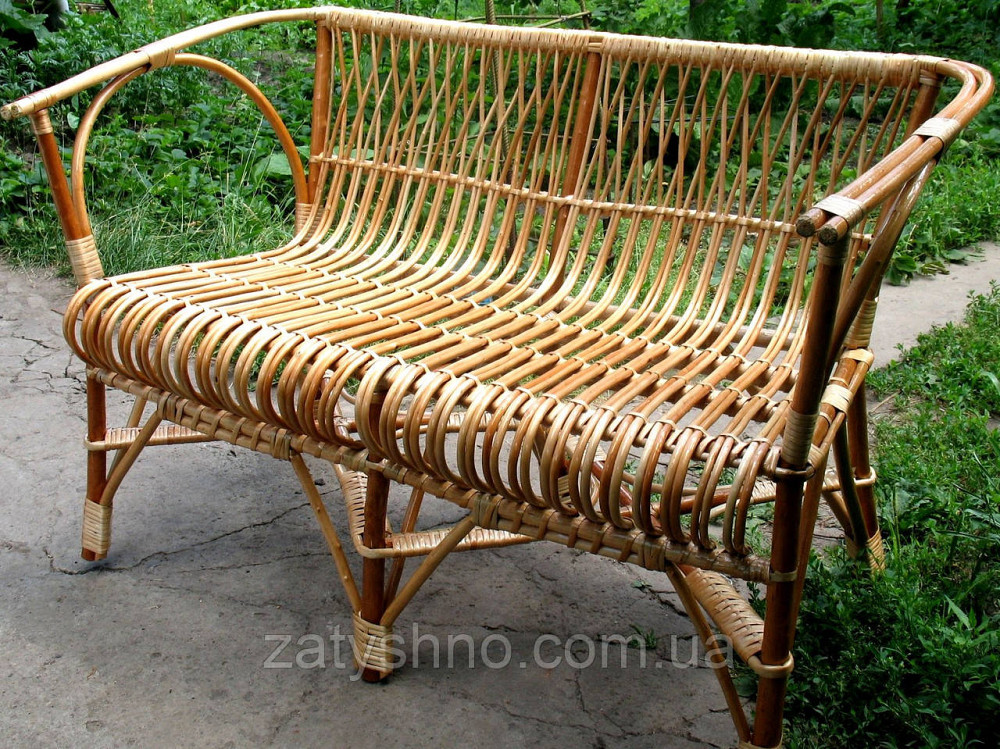 Диван плетений з лози світло-коричневий двомісний Київ - фото 2