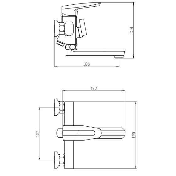 Змішувач для ванни Mixxus Pegas 009 Euro MI6244 Харків