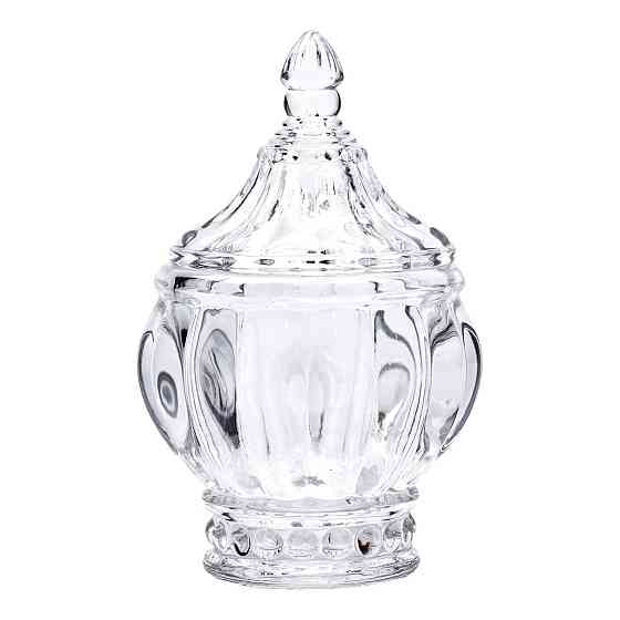 Круглая стеклянная сахарница с крышкой Ø8.5 см Киев