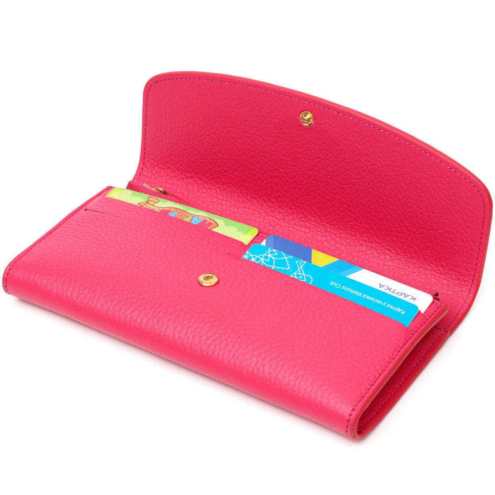 Красочный женский кошелек с монетницей на молнии из натуральной кожи Tony Bellucci 21979 Фуксия Киев - изображение 4