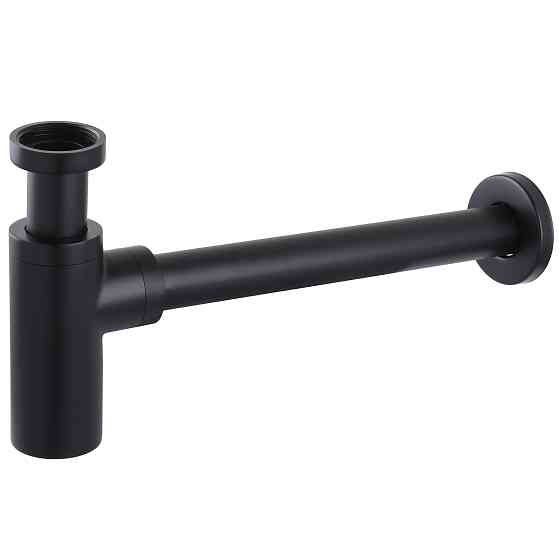 Сифон для раковин циліндричний Globus Lux  GSB-32-125-BB, латунь, 1 1/4″, чорний матовий Киев