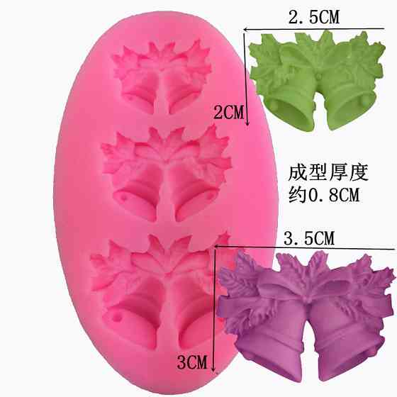 Молд новогодний Колокольчики 88 на 50 мм розовый Киев