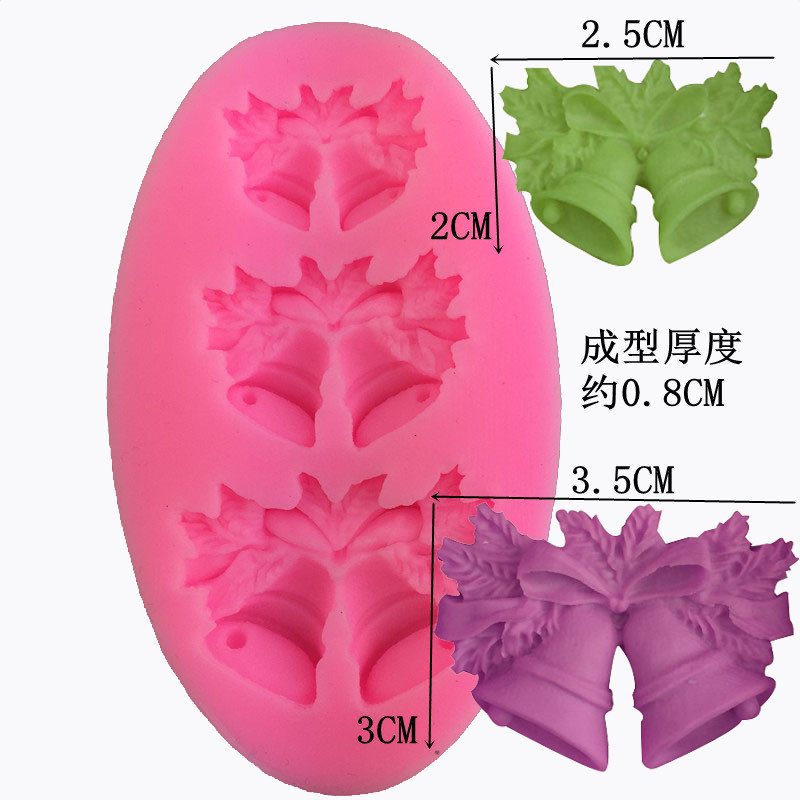 Молд новогодний Колокольчики 88 на 50 мм розовый Киев - изображение 4