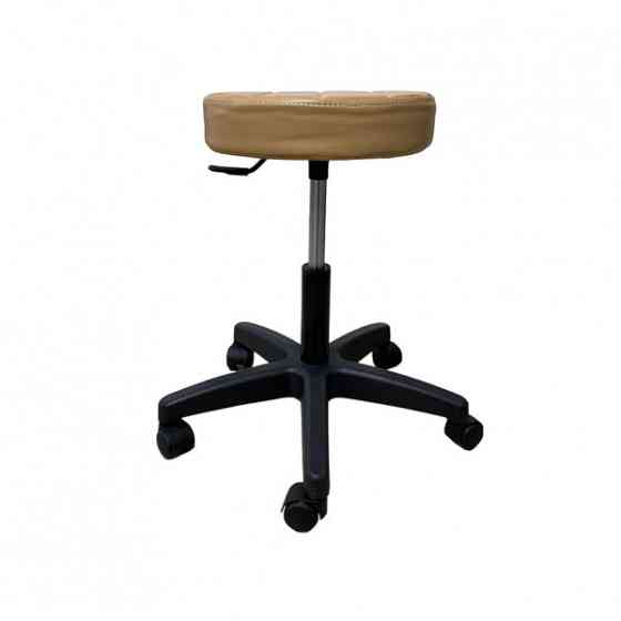 Стілець для майстра без спинки Йола на чорній ніжці Бежевий Київ