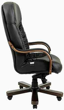 Офісне Крісло Керівника Richman Bufford Шкіра Комбо Wood Lux Горіх М3 MultiBlock Чорний Дніпро