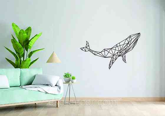 Декоративное настенное Панно «Кит», Декор на стену 90*54 см, Черный Киев