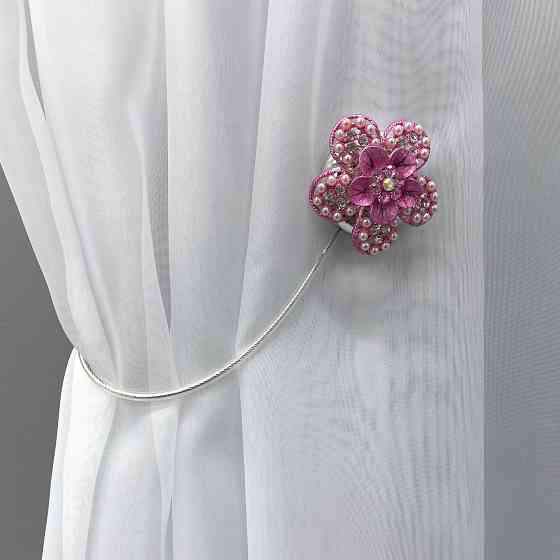 Магніти для штор та гардин "Flowers" набір 2 шт Рожевий (81-242) Київ