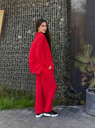 Костюм-тройка женский летний с шортами и брюками Красный M-L Харьков
