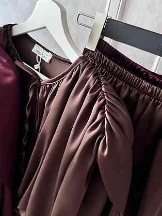 Женское легкое платье с объемной драпировкой шелк армани Шоколад Одесса