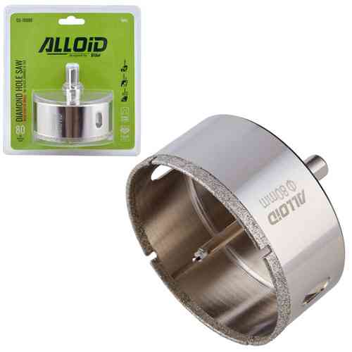 Свердло корончате алмазне по склу та кераміці 75мм з центрувальним свердлом Alloid Одеса