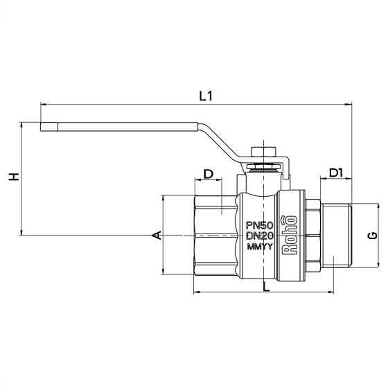 Кран шаровой Roho R201-125B - 1 1/4