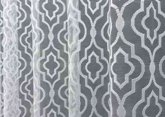 Тюль жаккард, цвет белый 1609т Киев