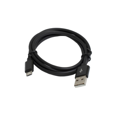 Дата кабель USB 2.0 AM to Micro 5P 1.0m 2.4A black Patron (CAB-PN-USB-MICRO-1-B) Вінниця - фото 1