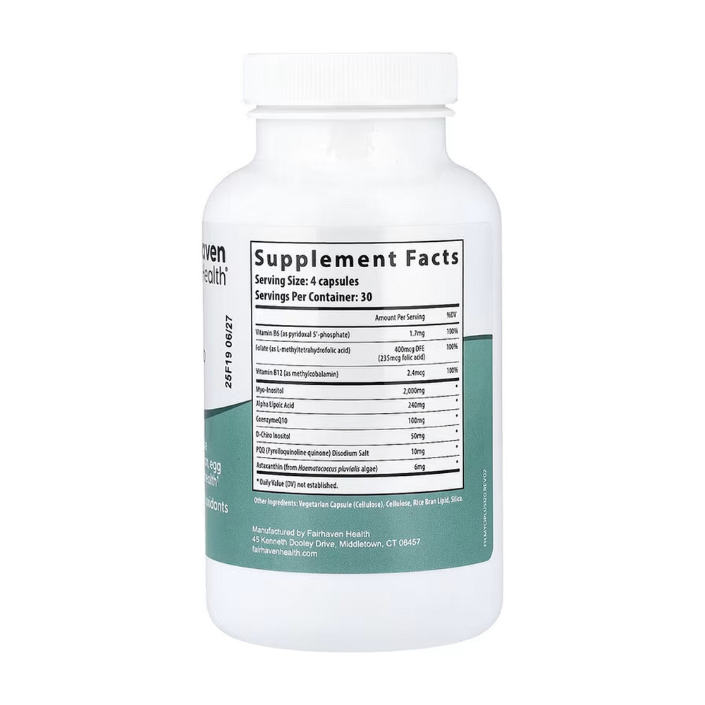 PQQ мио-инозитол и де-хироинозитол Fairhaven PQQ + Myo + D-Chiro Inositol Plus 120 капс Киев - изображение 2