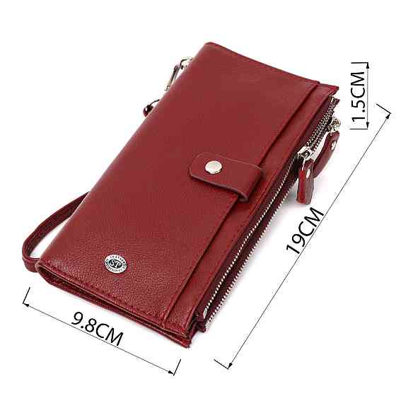 Стильный и яркий женский кошелек-клатч ST Leather 19433 Бордовый Киев