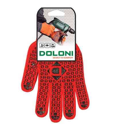 Перчатки трикотажные защитные с ПВХ рисунком Doloni Универсал 4461 р.11 Ровно