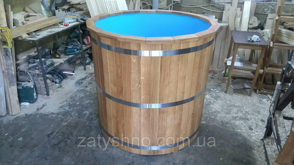 Купель із вставкою дубова/купель кругла із дуба/ купель дубова зі вставкою Київ - фото 2