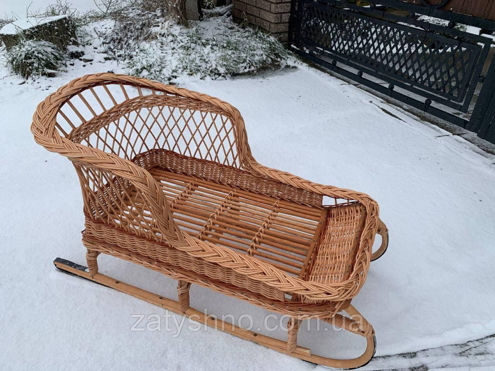 Санки плетеные с металлическим низом, на подарок Киев - изображение 9