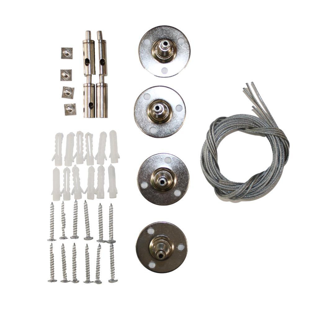 Тросовий підвіс з цангою  1,5 м  (4 троси/набір), срібний Дніпро - фото 1