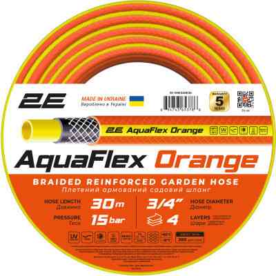 Шланг для поливу 2E AquaFlex Orange 3/4&quot;, 30м, 4 шари, 20бар, -10+60°C (2E-GHE34OE30) Вінниця