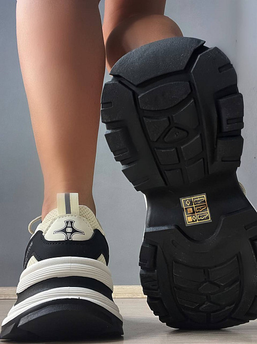 Кросівки жіночі Navigator 4001-1 з сіткою та екошкірою висока підошва білі з чорним, 40, 24,5 см Київ - фото 13