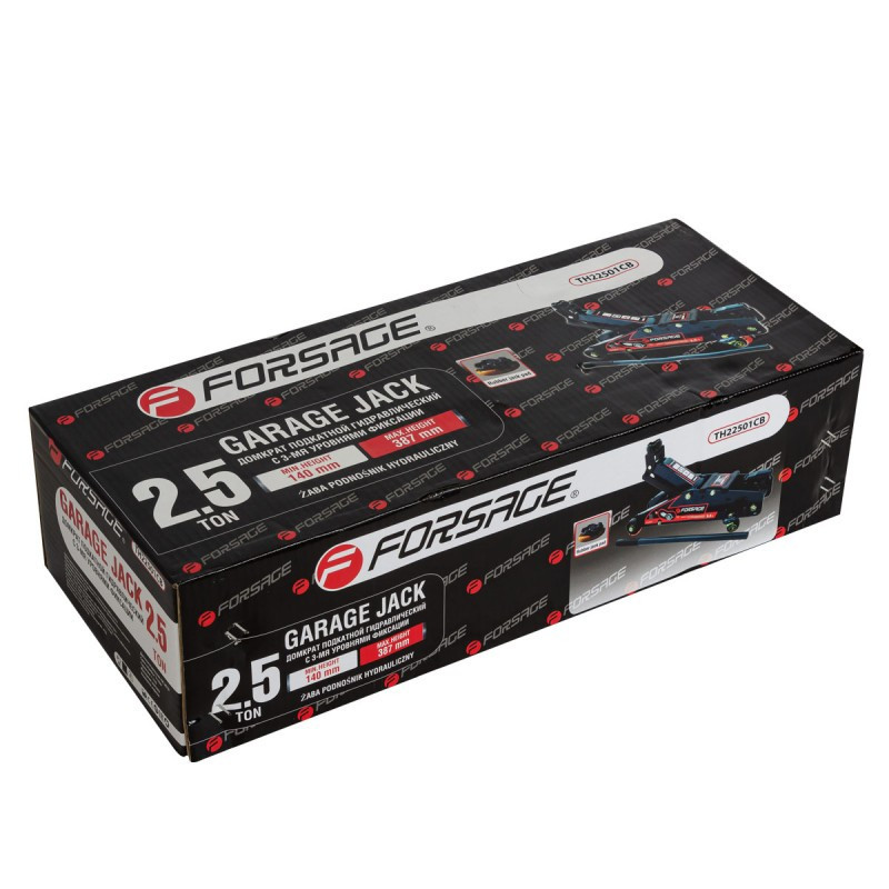 Домкрат подкатной гидравлический 2,5т с фиксацией (h min 140мм, h max 387мм) с резиновой накладкой Forsage Одесса - изображение 2