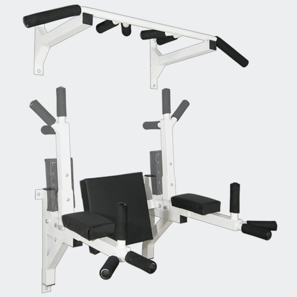 Комплект турнік бруси і прес настінні підйомні складні для дому Білий Київ - фото 2