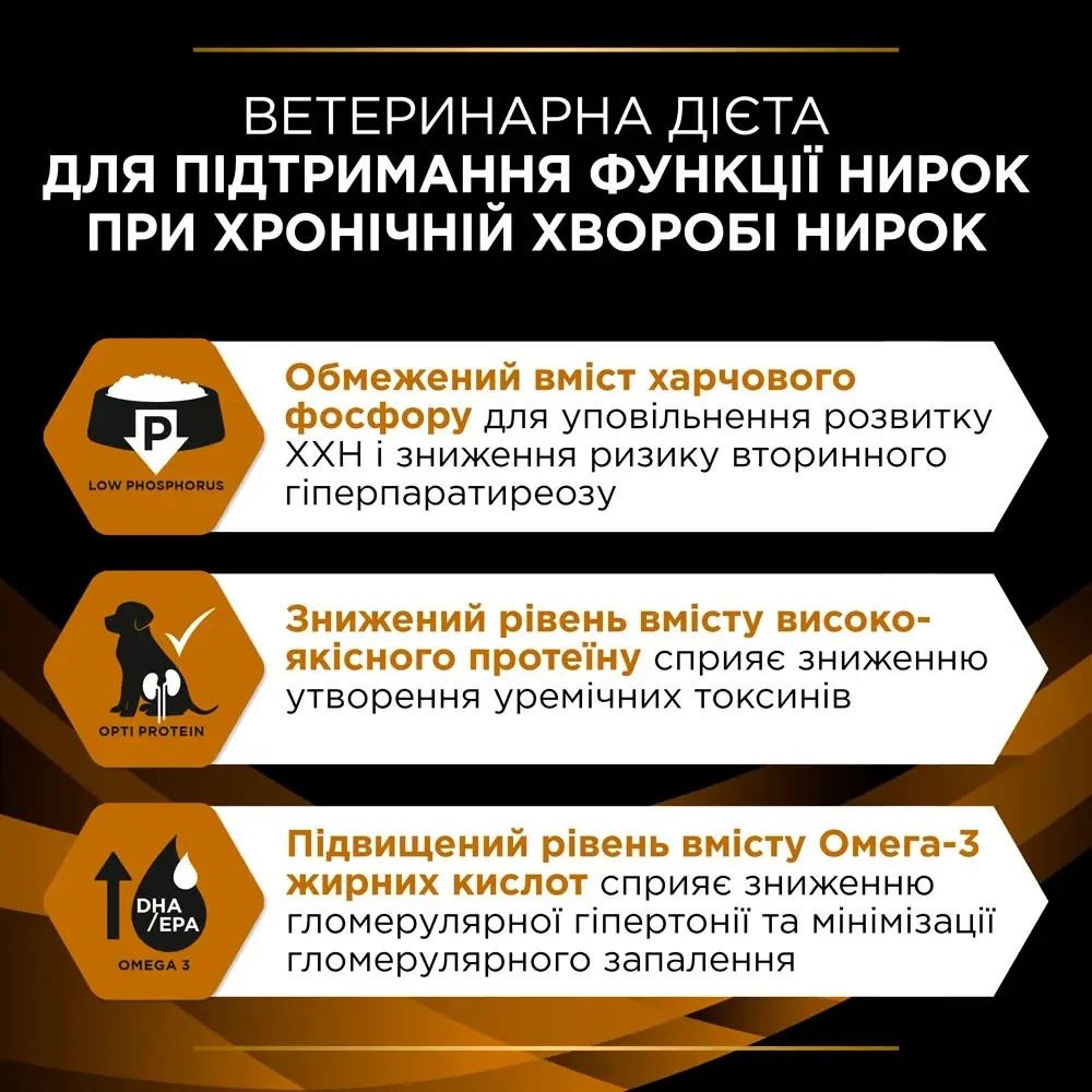 Сухой диетический корм PRO PLAN VETERINARY DIETS NF Renal Function для взрослых собак для функции почек при хронической болезни почек, 1.5 кг Киев - изображение 5