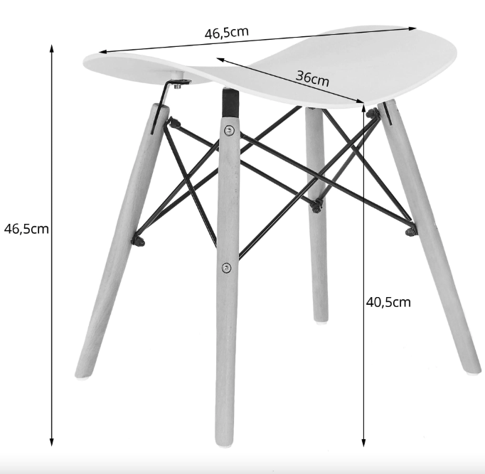 Табурет Leobert Corfu вигнутий у скандинавському стилі білий Київ - фото 3
