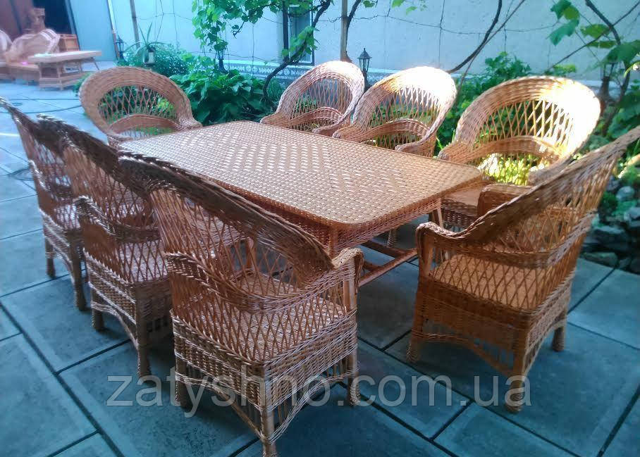 Плетеный обеденный комплект мебели из лозы на 8 персон Киев - изображение 1