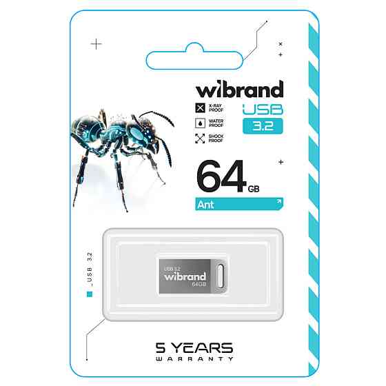 Flash Wibrand USB 3.2 Gen1 Ant 64GB Silver (WI3.2/AN64M4S) Київ