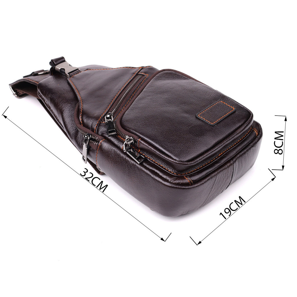 Сумка через плечо из натуральной кожи Коричневый (Vintage) Киев - изображение 7