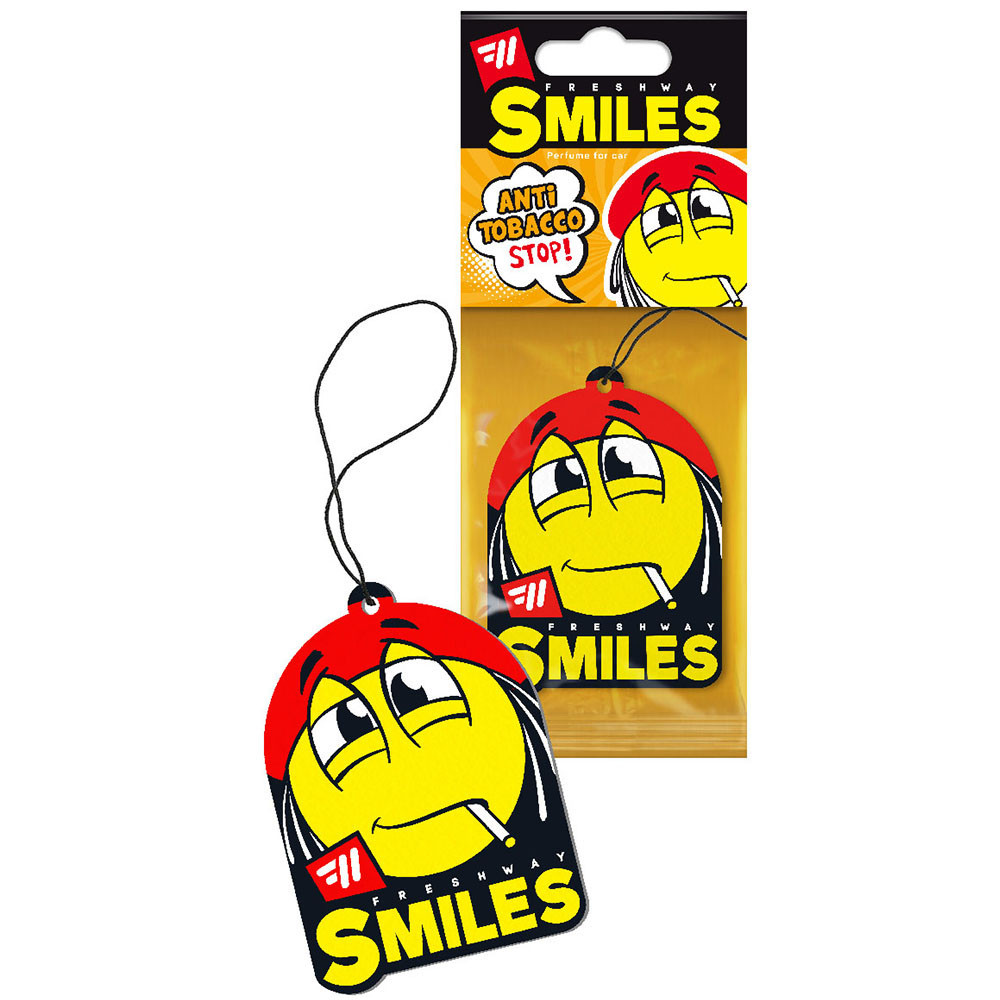 Ароматизатор для авто листочок "Smiles Dry" Anti Tabacco (Антитютюн) FreshWay Київ - фото 1