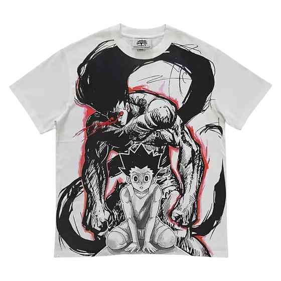 Футболка для хлопчика з принтом аніме Мисливець × Мисливець Гон Фреексс Трансформатіон оверсайз (зріст від 165 до 180) Чорний Дніпро