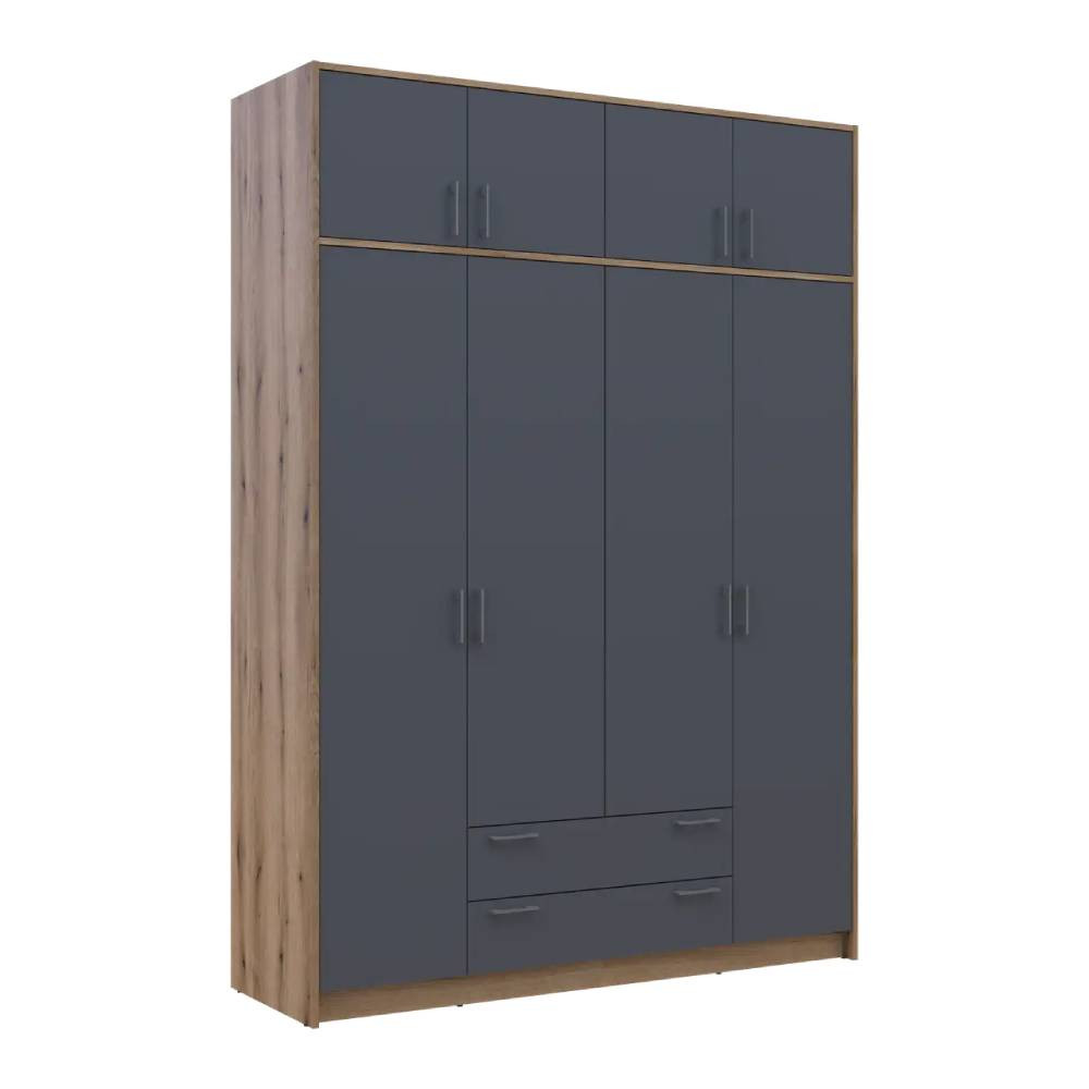 Шкаф для одежды Doros Ронди с антресолью Дуб Артизан/Графит 4ДСП 160х52х236 DRS-011665 (80737828) Львов - изображение 5