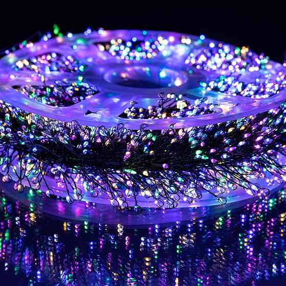 Гірлянда новорічна 100 м, 3000 LED, мультиколор, зелена Київ