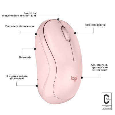Мишка Logitech M240 Silent Bluetooth Rose (910-007121) Вінниця - фото 8